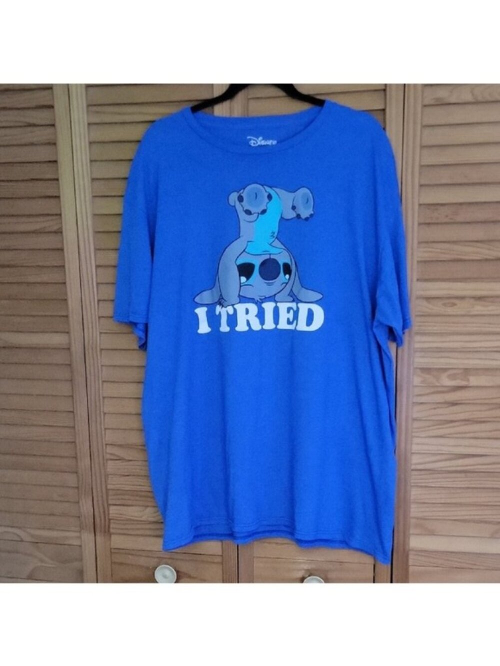 Disney Stitch I Tried Graphic Blue Funny Lilo & Stitch Shirt Tee Shirt Size 2XL